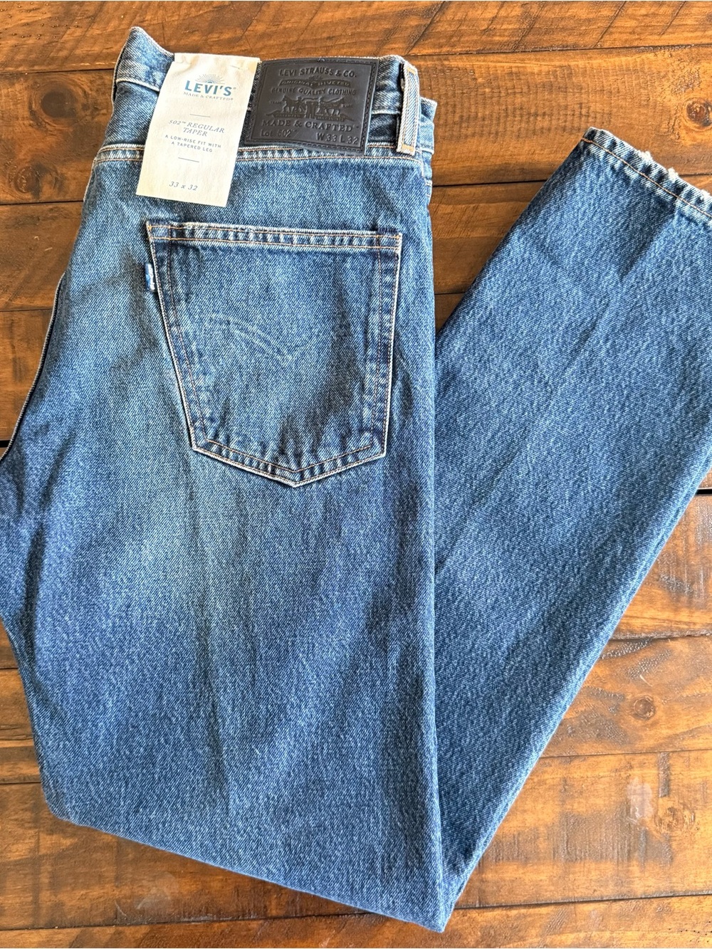 Levi’s Made And Crafted 502 Regular Taper Jeans, Men’s Size 33x32
